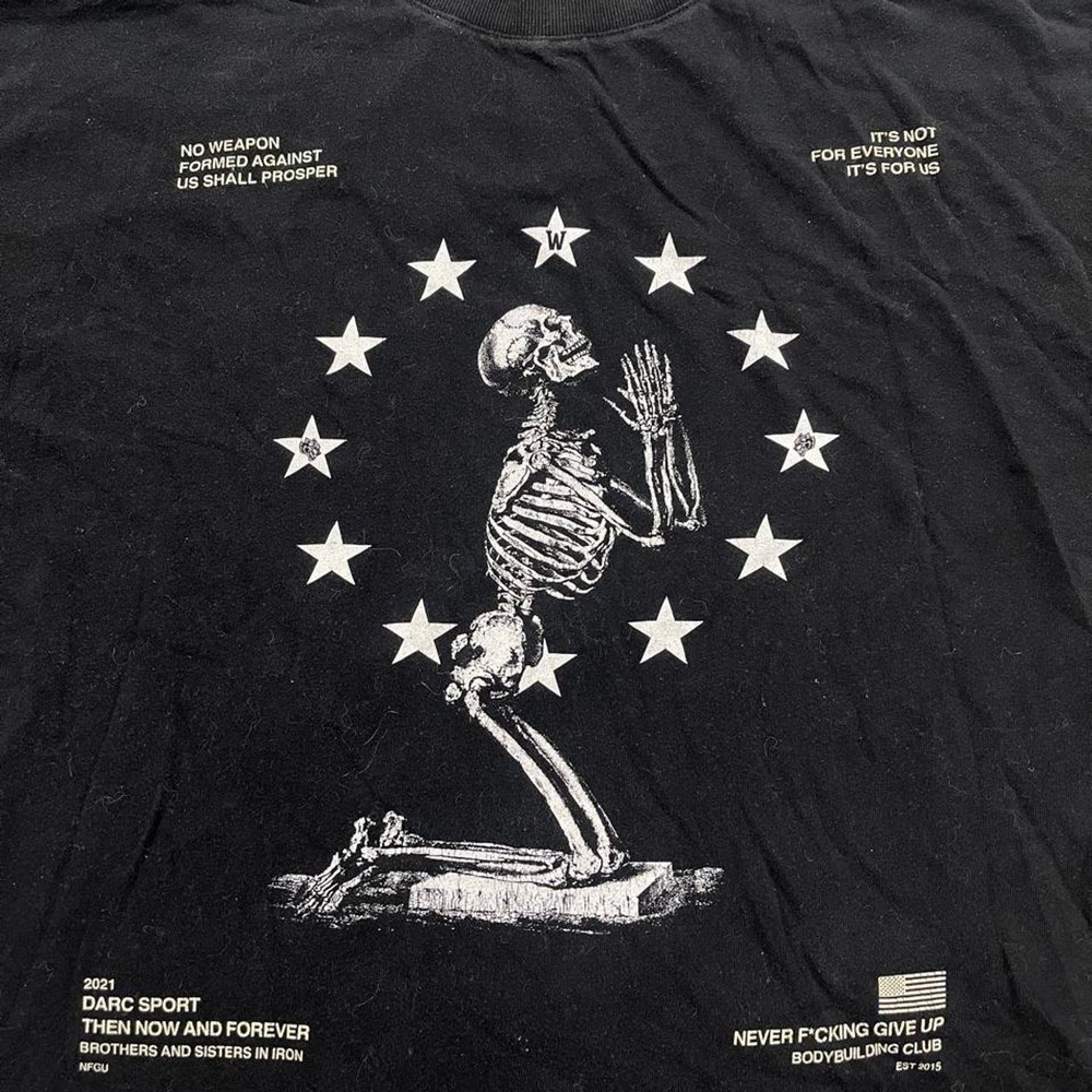 Darc Sport Bodybuilding Grunge Boxy Fit Gym T Shirt Black Large Limited Edition